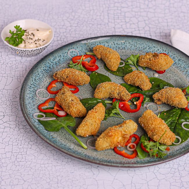 Artichoke & Garlic Pan-Fried in Panko Bread Crumbs