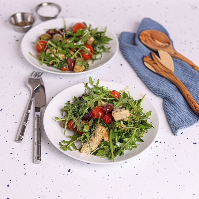 Roman Artichoke Salad with Olives & Cherry Tomatoes