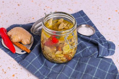 Pickled Artichoke Hearts.