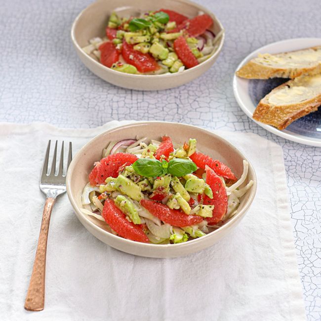 Fennel, Guacamole, & Grapefruit Salad