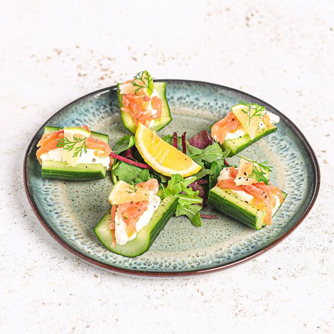 Smoked Salmon & Cream Cheese Cucumber Bites