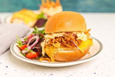 Coleslaw, Cheddar Cheese & Crispy Onion Bap