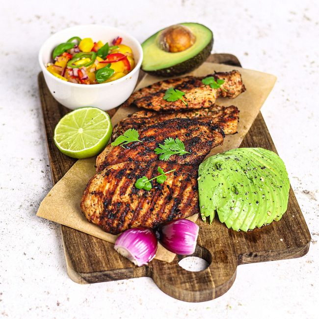 Peri Peri Chicken with Mango, Avocado & Lime Dressing
