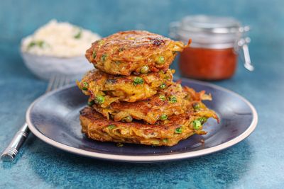 Curried Pea Rostis.