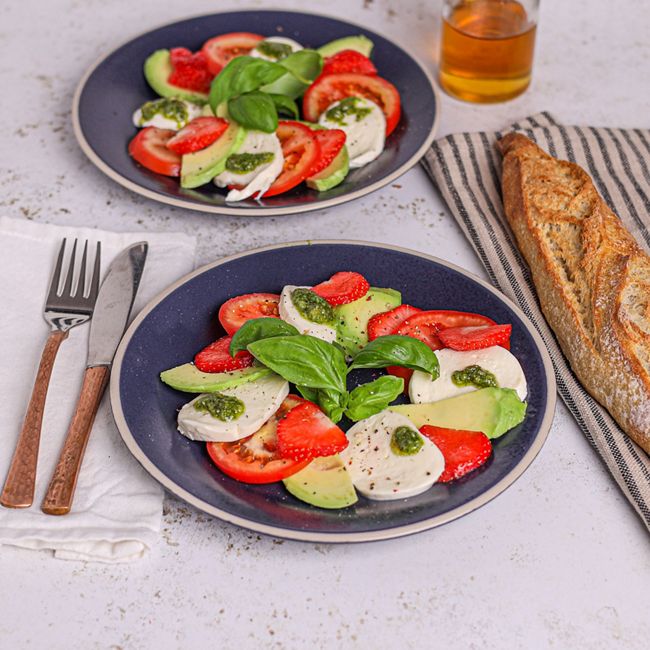 Strawberry Caprese Salad with Balsamic & Avocado