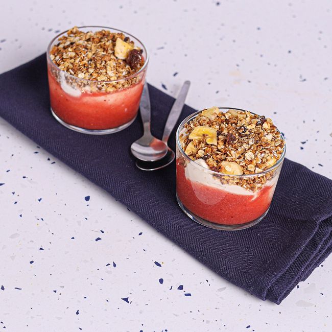 Strawberry Granola Pots