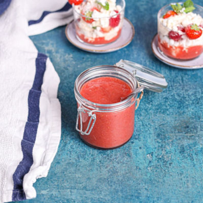 Strawberry Coulis.