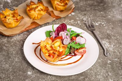 Halloumi Tart with Tomato & Chilli.