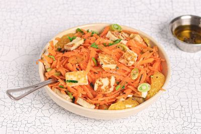 Sesame, Carrot, Halloumi & Orange Salad.