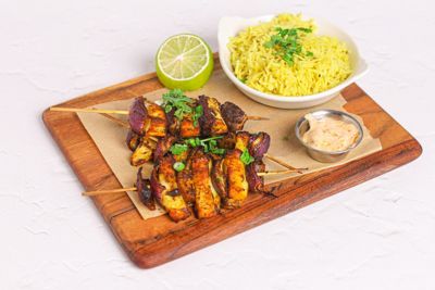 Tandoori Halloumi Skewers.