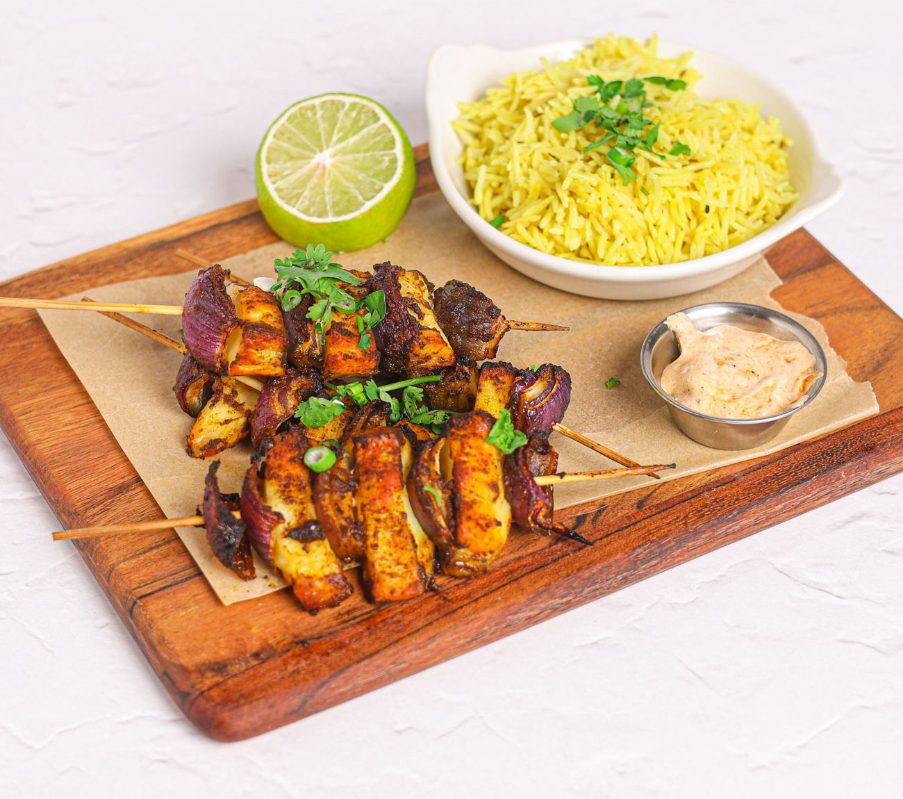 Chicken and halloumi kebabs sales