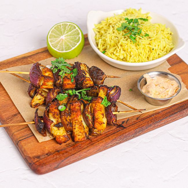Tandoori Halloumi Skewers