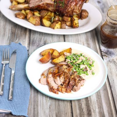 Roast Leg Of Lamb with Garlic & Rosemary.