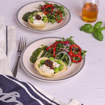 Broadbean Tartlet with Ricotta & Onion.