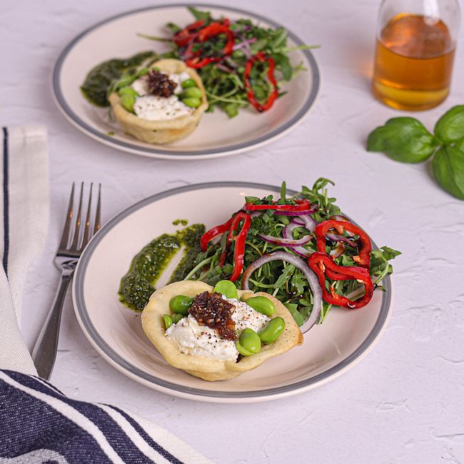Broadbean Tartlet with Ricotta & Onion