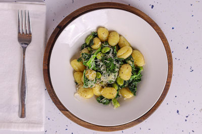 Gnocchi with Kale, Broad Beans & Beurre Noisette.