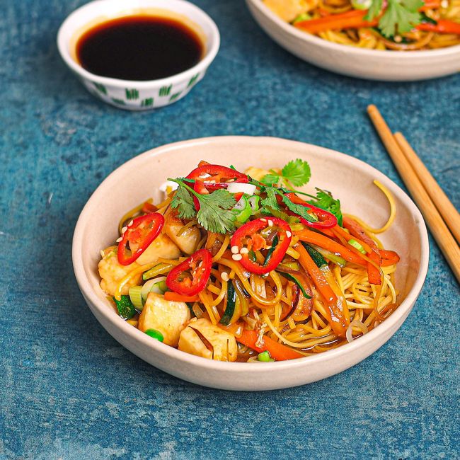 Noodle & Tofu Stir-Fry with Asian Greens