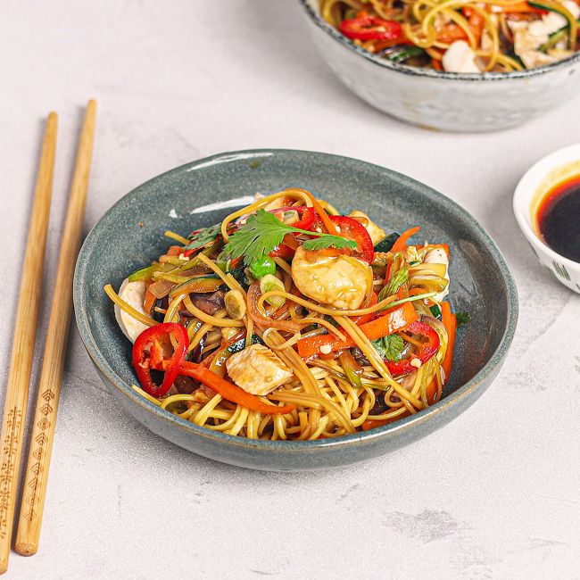 Chicken & Noodle Stir-Fry with Asian Greens