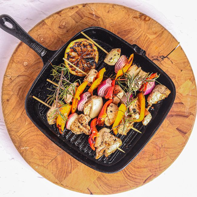 Chicken Skewers with Capsicum, Onions, Rosemary & Garlic