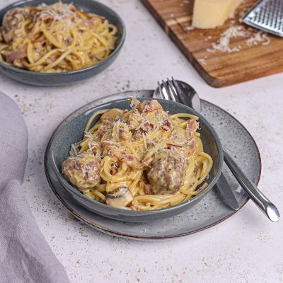 Beef & Mushroom Carbonara.