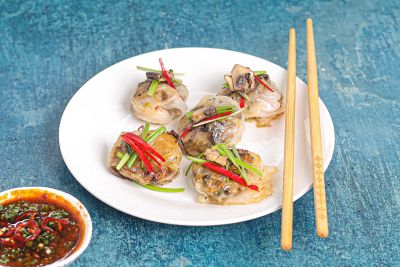 Dumplings with Plant Based 'Meat' Filling.