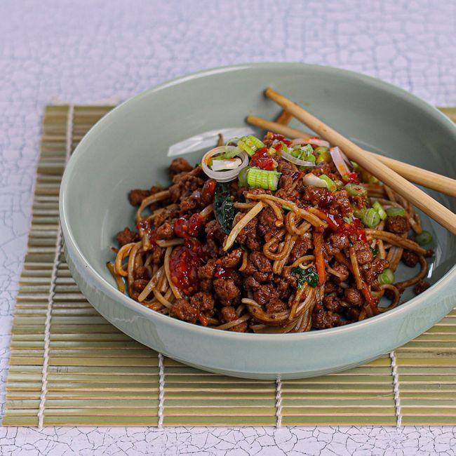 Dan Dan Szechuan Noodles with Plant Based Meat