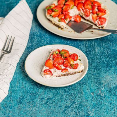 Vegan Strawberry Cheesecake.