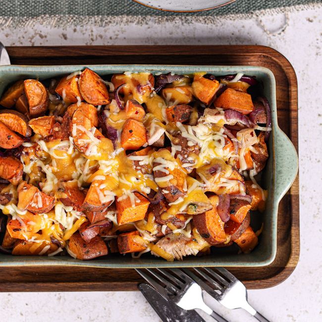 Sweet Potato with Shredded Turkey