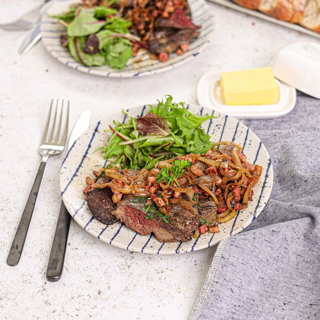 Lamb Liver with Brandy & Bacon