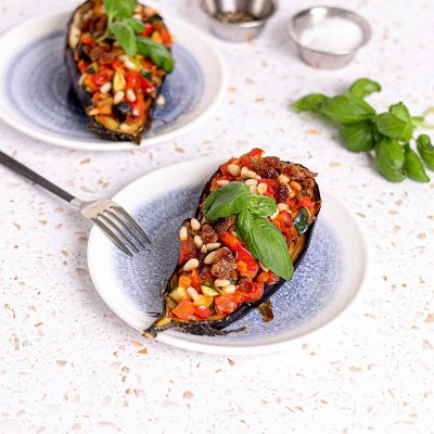 Eggplant Caponata with Raisins & Pine Nuts