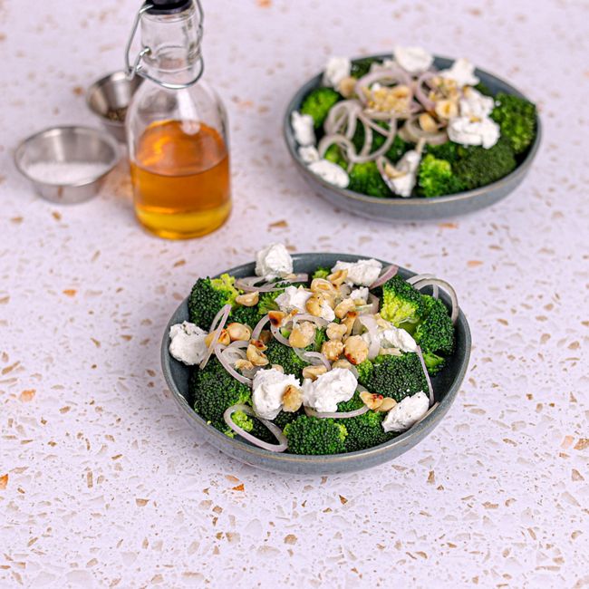 Broccoli, Hazelnut & Goats Cheese Salad