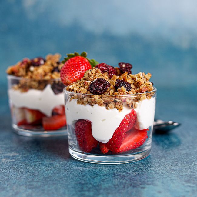 Baked Cherry Granola with Yoghurt