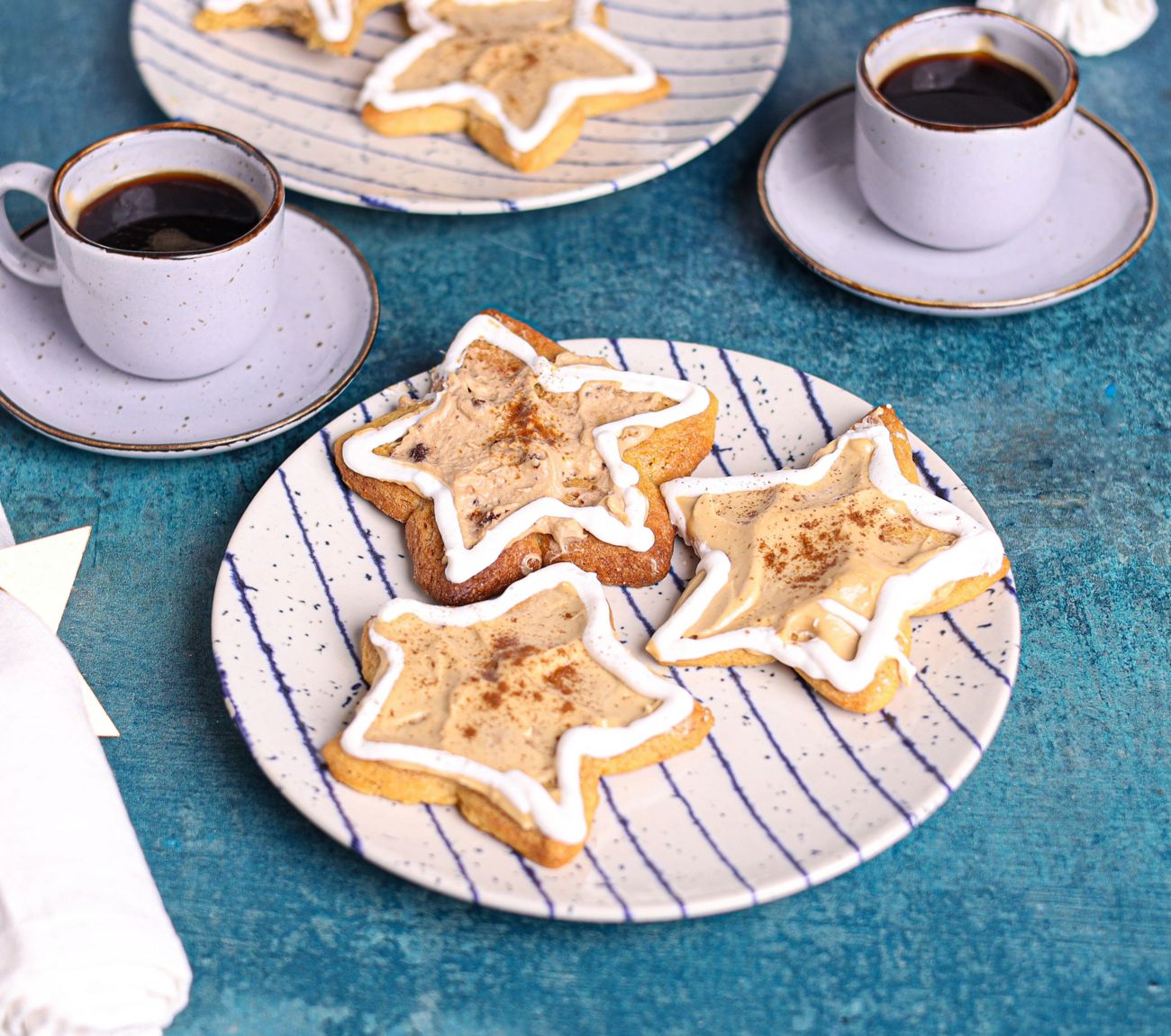 christmas cookies with coffee