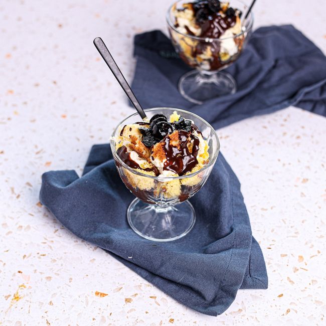 Trifle with Panettone & Burnt Cherries