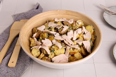 Shredded Chicken & Potato Salad.