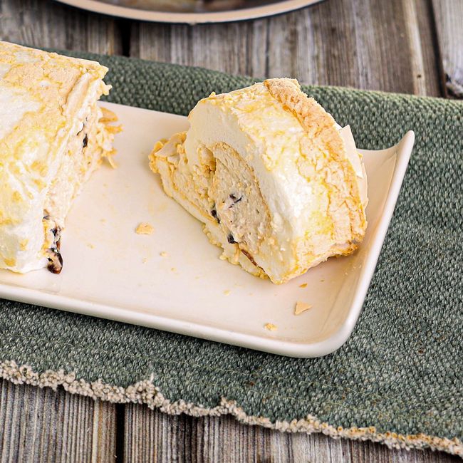 White Forest Meringue Roulade