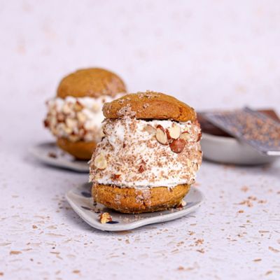 Gingernut Ice Cream Sandwich Cake with Chocolate Chips.
