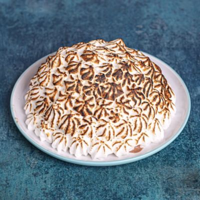 Baked Alaska Ice Cream Cake.