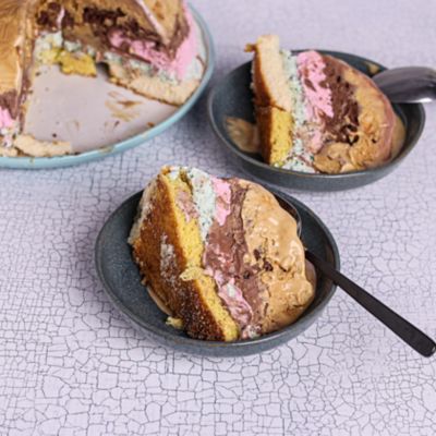 Rainbow Ice Cream Cake.