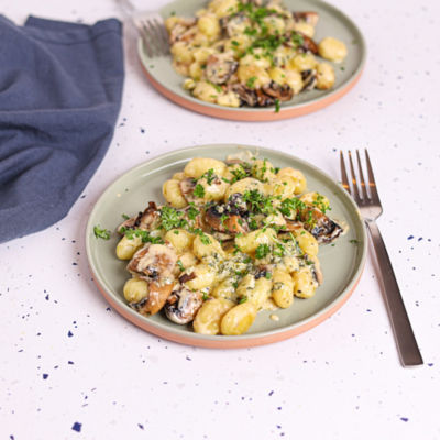 Gnocchi with Mushrooms & Blue Cheese.