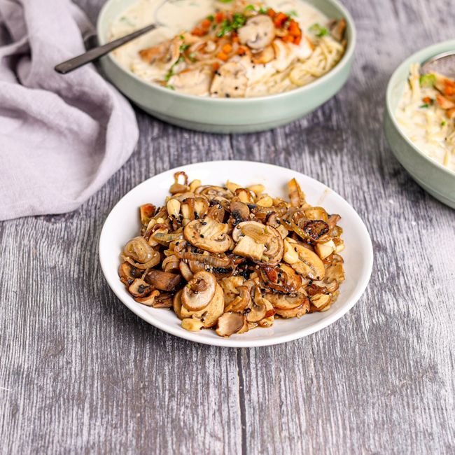 Soy Mushrooms with Macadamia & Sesame