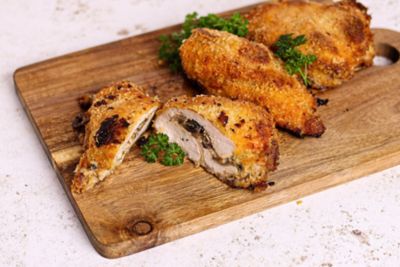 Chicken Kiev with Creamy Mushrooms.