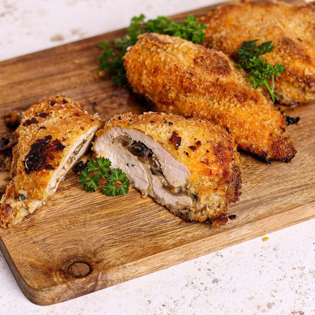 Chicken Kyiv with Creamy Mushrooms
