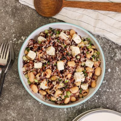Wild Rice Salad with Broad Beans, Lemon & Feta