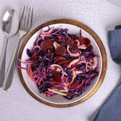 Vegan Red Cabbage, Apple & Beetroot Salad