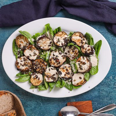 Vegan Roasted eggplant Salad with Tahini