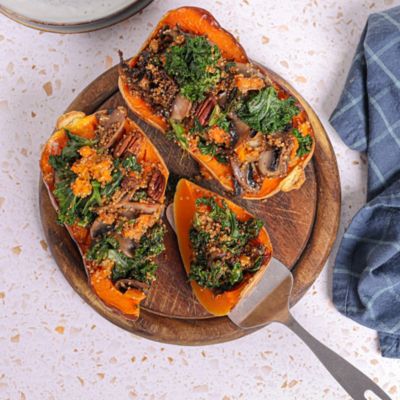 Quinoa & Kale Stuffed Butternut Squash
