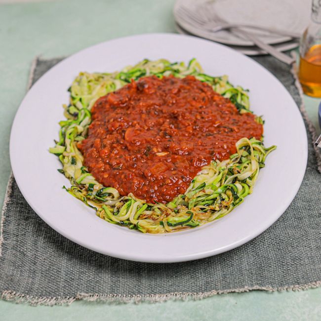 Lentil & Mushroom Ragu with Zucchini