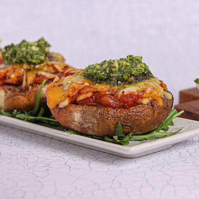 Portobello Mushroom Pizza Bakes