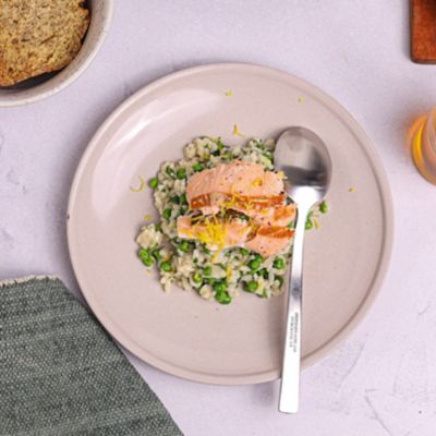 Smoked Salmon, Pea & Leek Risotto